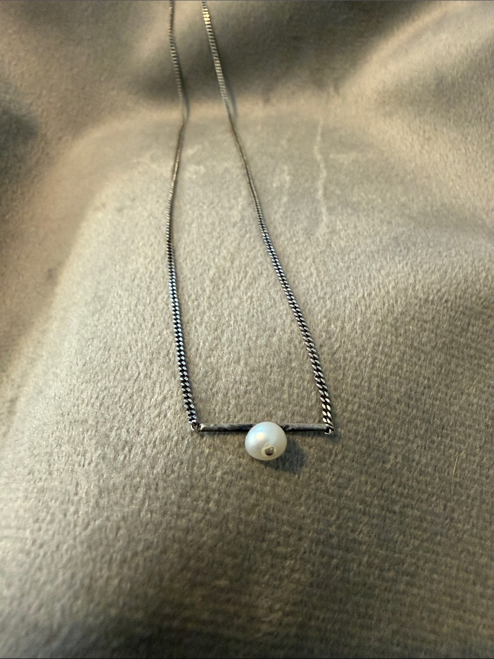 NEW - Chan Luu Sterling Silver Bar and Pearl Necklace